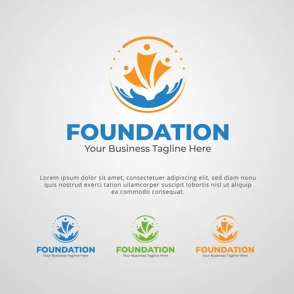 Foundation Charity Logo Design Creates Meaningful Visual Representation Communicates Nonprofit — Stock Vector