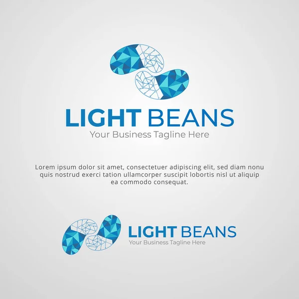 Digital Light Bean Logo Design Template Best Your Digital Company — Stock Vector