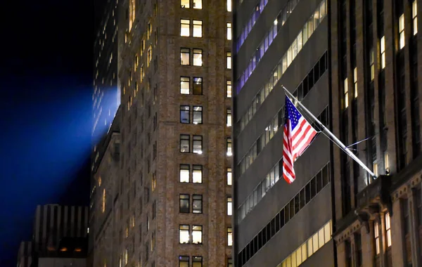 Éjszakai Fény Manhattani Szélben — Stock Fotó