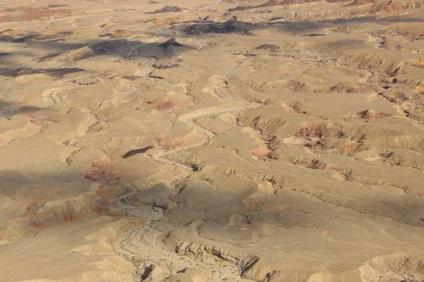 Эрозия Почвы Малого Махтеша Махтеш Катан Юге Мертвого Моря Пустыне — стоковое фото