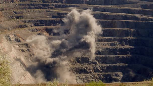 Výbuch Kamení Lomu Těžba — Stock video