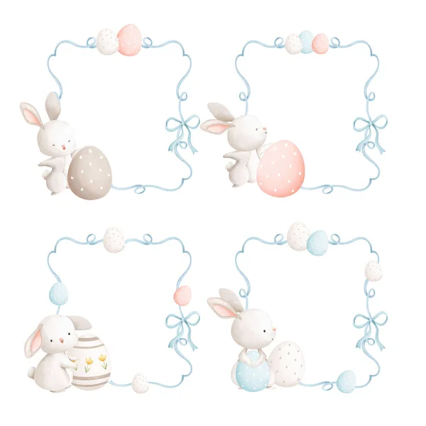 Великодні Яйця Вуха Кролика Ізольовані Білому Тлі — стоковий вектор