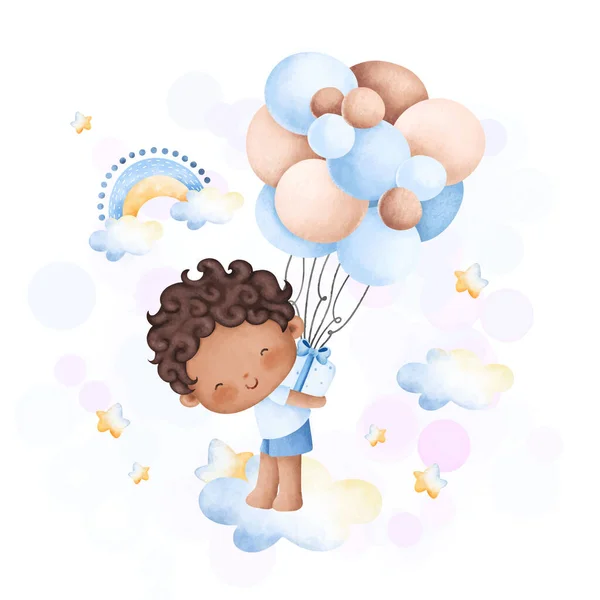 Balonlu Çocuk — Stok Vektör