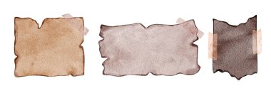 Scapbook eski kağıt notları ve bandın suluboya çizimi