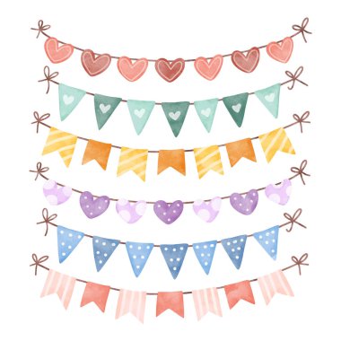 Kurdeleli renkli bayraklar..