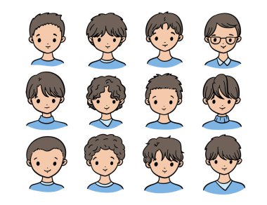 Sevimli Çocuk Karakterlerinin Doodle Seti