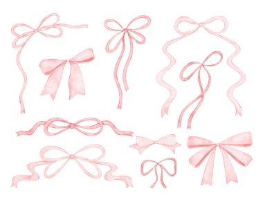 Pembe Kurdelenin Suluboya Çizimi