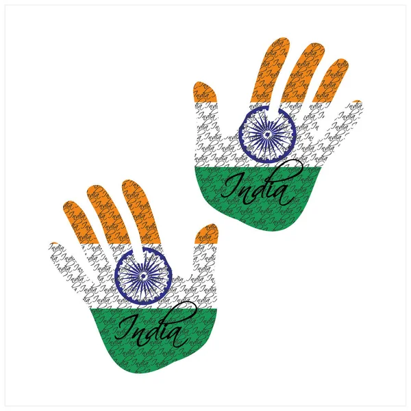Ilustración Vectorial Dibujada Mano Con Patrón Bandera India Ideal Para — Archivo Imágenes Vectoriales