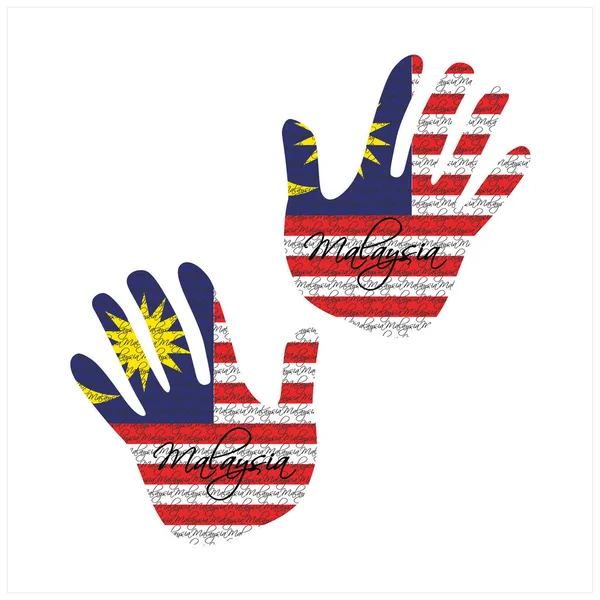 Kézzel Rajzolt Vektor Illusztráció Malajziai Zászló Minta Nagy Poszter Magazin — Stock Vector