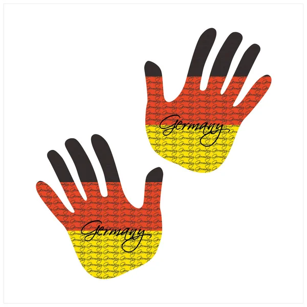 ポスター 雑誌やウェブデザインのための素晴らしいドイツの旗のパターンと手描きベクトルイラスト — ストックベクタ