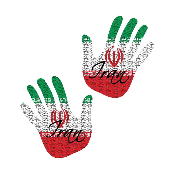 Ilustración Vectorial Dibujada Mano Con Patrón Bandera Irán Ideal Para — Archivo Imágenes Vectoriales