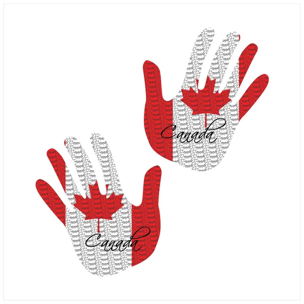 Ilustração Vetorial Desenhada Mão Com Padrão Bandeira Canadá Ótimo Para — Vetor de Stock