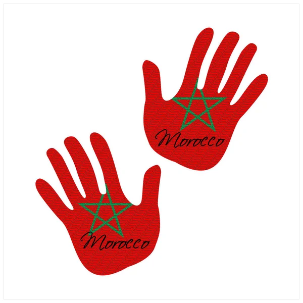 Illustration Vectorielle Dessinée Main Avec Motif Drapeau Marocain Idéal Pour — Image vectorielle