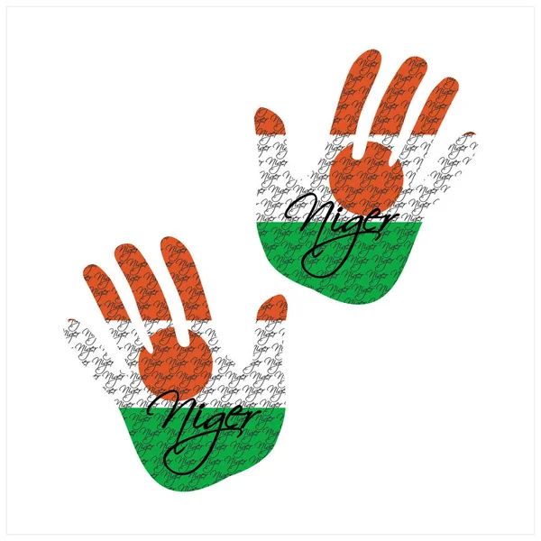 Ilustración Vectorial Dibujada Mano Con Patrón Bandera Niger Ideal Para — Archivo Imágenes Vectoriales