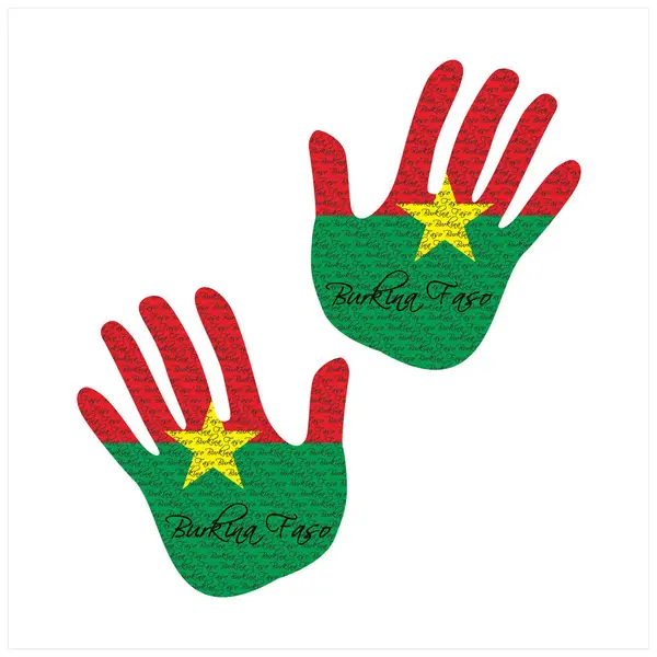 Ilustración Vectorial Dibujada Mano Con Patrón Bandera Faso Burkina Ideal — Archivo Imágenes Vectoriales