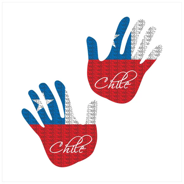 Ilustração Vetorial Desenhada Mão Com Padrão Bandeira Chile Ótimo Para —  Vetores de Stock