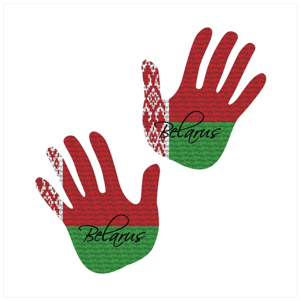 Ręcznie Rysowane Wektor Ilustracja Belarus Wzór Flagi Wielki Plakat Magazyn — Wektor stockowy