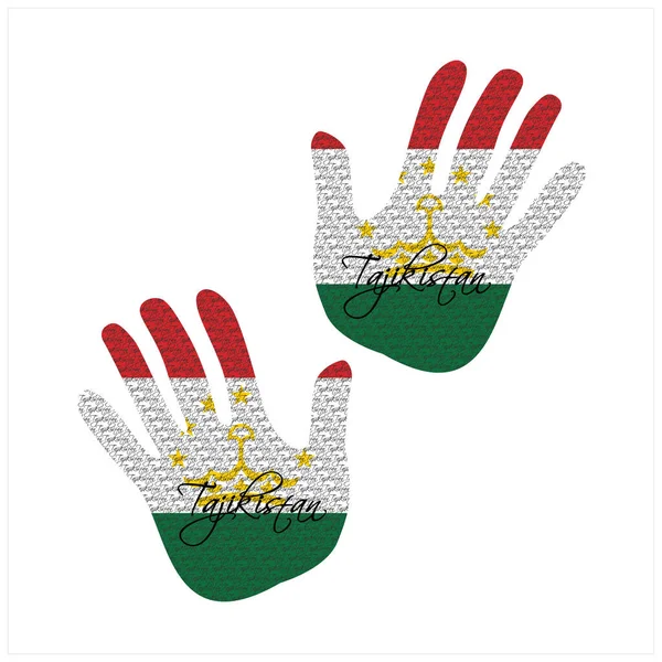Χειροποίητη Διανυσματική Απεικόνιση Σχέδιο Σημαίας Από Τατζικιστάν Μεγάλη Για Αφίσα — Διανυσματικό Αρχείο