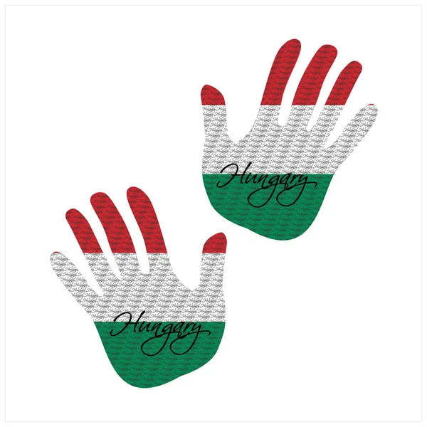 Χειροποίητη Διανυσματική Απεικόνιση Ουγγαρίστρα Μοτίβο Σημαία Μεγάλη Για Αφίσα Περιοδικό — Διανυσματικό Αρχείο