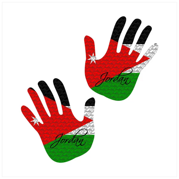 Ręcznie Rysowane Wektor Ilustracja Jordanu Wzór Flagi Wielki Plakat Magazyn — Wektor stockowy