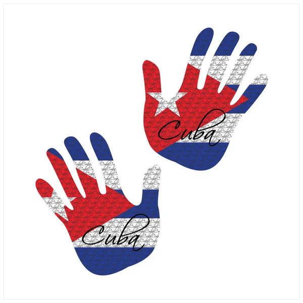 Illustration Vectorielle Dessinée Main Avec Motif Drapeau Cuba Idéal Pour — Image vectorielle