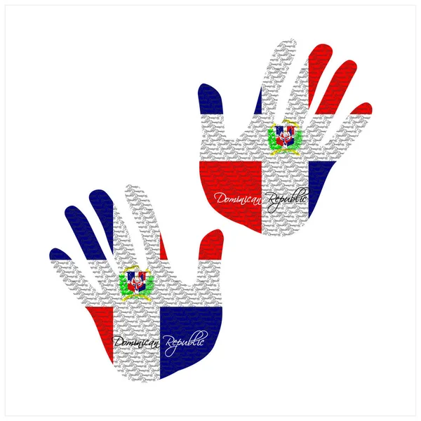 Illustration Vectorielle Dessinée Main Avec Motif Drapeau République Dominicaine Idéal — Image vectorielle