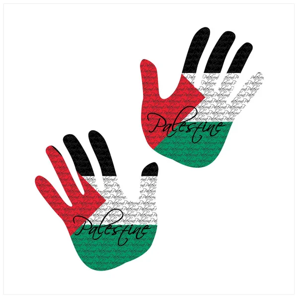 Ręcznie Rysowane Wektor Ilustracja Flagi Palestyńskiej Wzór Wielki Plakat Magazyn — Wektor stockowy
