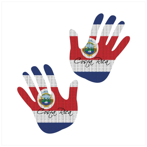 Hand Drawn Vector Illustration Costa Rica Flag Pattern Great Poster — Stock Vector