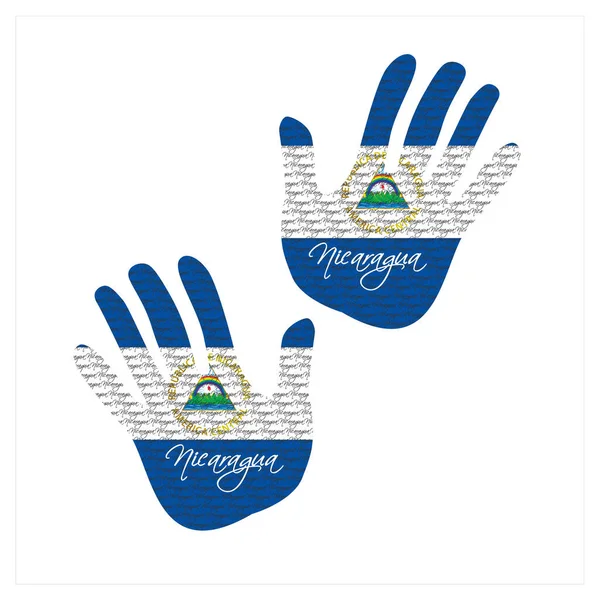 Illustration Vectorielle Dessinée Main Avec Motif Drapeau Nicaragua Idéal Pour — Image vectorielle