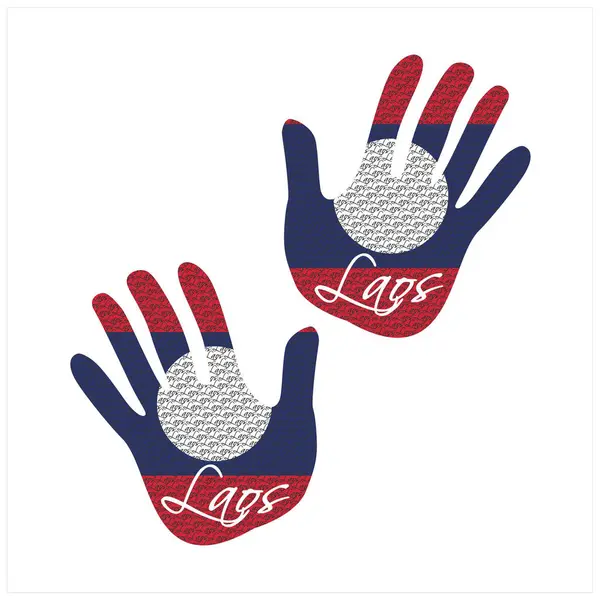 Ilustração Vetorial Desenhada Mão Com Padrão Bandeira Laos Ótimo Para —  Vetores de Stock