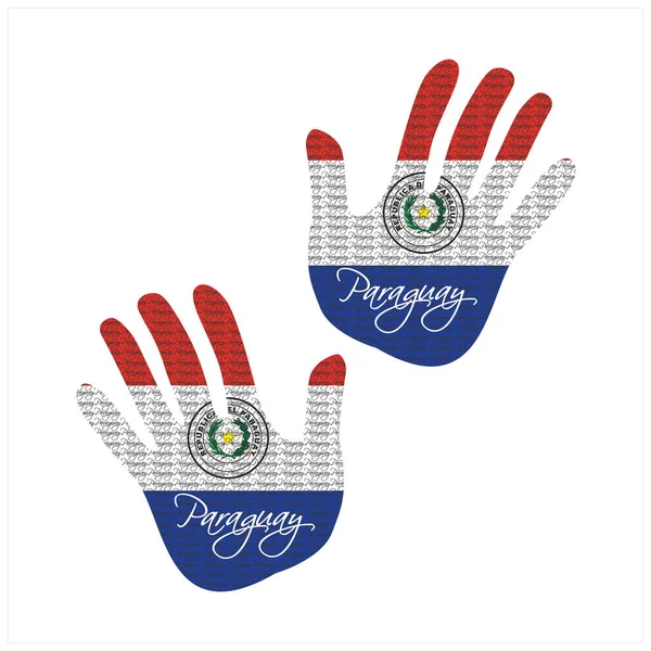 Illustration Vectorielle Dessinée Main Avec Motif Drapeau Paraguay Idéal Pour — Image vectorielle
