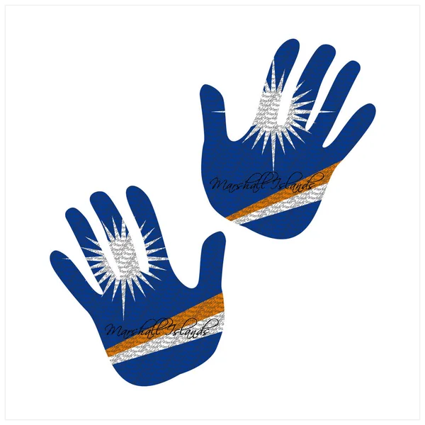 Ilustração Vetorial Desenhada Mão Com Padrão Bandeira Ilha Marshall Ótimo —  Vetores de Stock