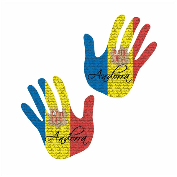 Χειροποίητη Διανυσματική Απεικόνιση Μοτίβο Σημαίας Andorra Ιδανικό Για Σχεδιασμό Ρούχων — Διανυσματικό Αρχείο