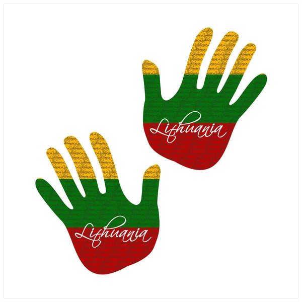 Χειροποίητη Διανυσματική Απεικόνιση Σχέδιο Σημαίας Λιθουανίας Ιδανικό Για Αφίσα Περιοδικό — Διανυσματικό Αρχείο