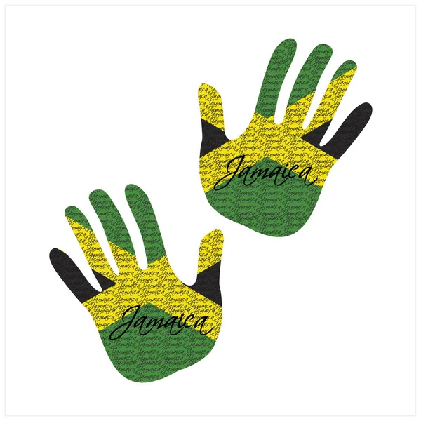 Ilustração Vetorial Desenhada Mão Com Padrão Bandeira Jamaica Ótimo Para — Vetor de Stock
