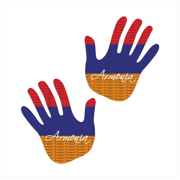 Ilustração Vetorial Desenhada Mão Com Padrão Bandeira Armenia Ótimo Para —  Vetores de Stock