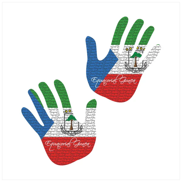 Ilustração Vetorial Desenhada Mão Com Padrão Bandeira Guiné Equatorial Ótimo —  Vetores de Stock