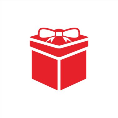 hediye kutusu simgesi çizimi logo tasarımı, noel etkinliği ve yeni yıl kutlaması için uygun