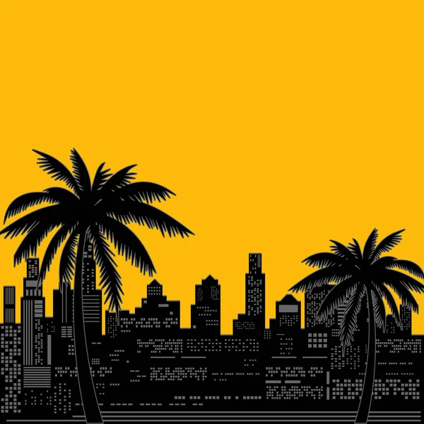 Sunset City Vector Art Design Good Use Background Poster Banner — Stock Vector