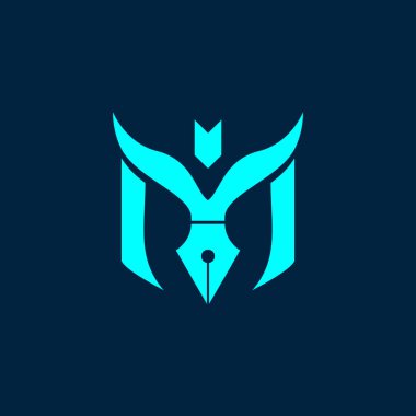 Yaratıcı sanayi logosu için uygun m harfi.