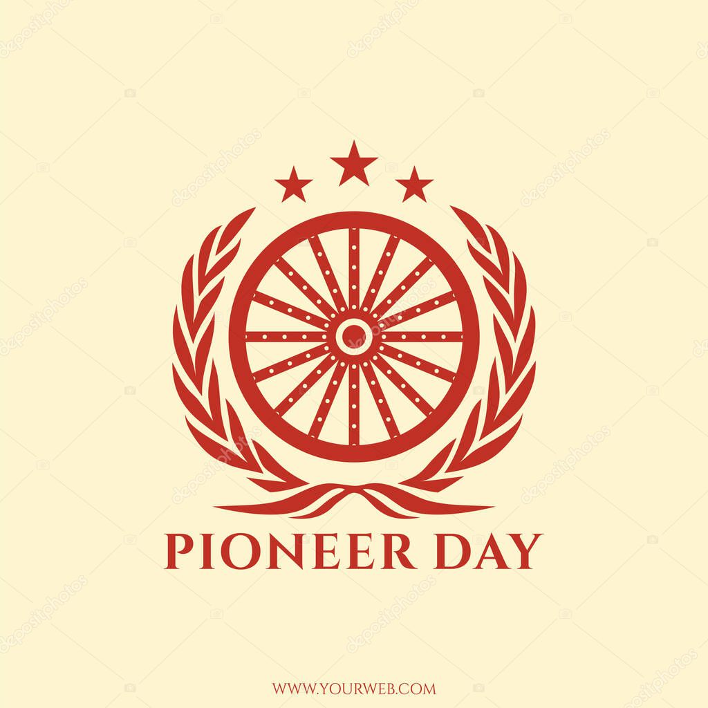 Logo icon for celebrating pioneer day vector illustration suitable for pioneer day event on united states