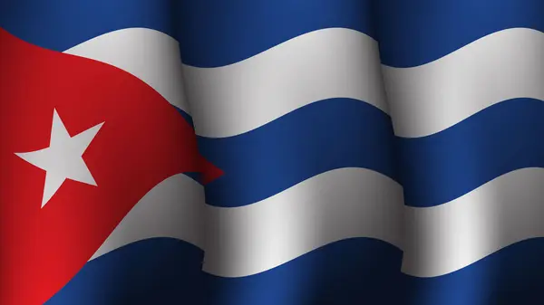Kuba Mávání Vlajka Pozadí Design Koncept Vektorové Ilustrace Vhodné Pro — Stockový vektor