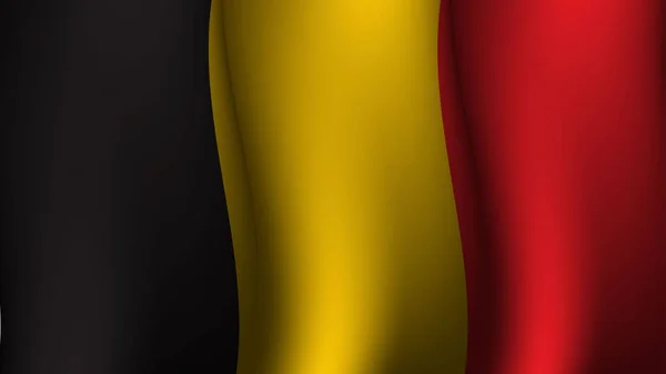 Belgio Sventolando Bandiera Sfondo Disegno Concetto Vettoriale Illustrazione Adatto Poster — Vettoriale Stock