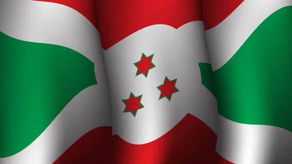 Burundi Sventola Bandiera Sfondo Disegno Concetto Vettoriale Illustrazione Adatto Poster — Vettoriale Stock