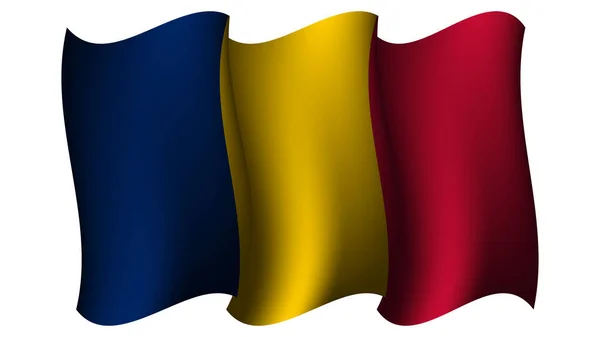 Chad Melambaikan Bendera Desain Vektor Gambar Yang Cocok Untuk Elemen - Stok Vektor