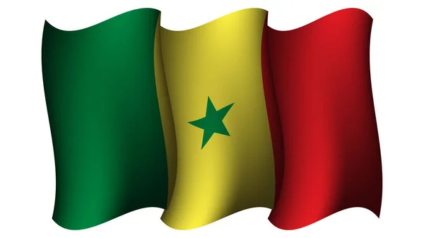 适用于海报设计 模板和社交媒体贴文设计元素的Senegal挥旗设计矢量插图 — 图库矢量图片