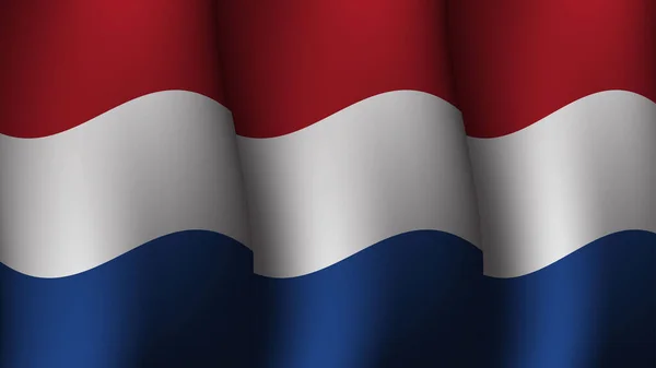 Países Bajos Ondeando Bandera Fondo Diseño Vector Ilustración Adecuado Para — Archivo Imágenes Vectoriales