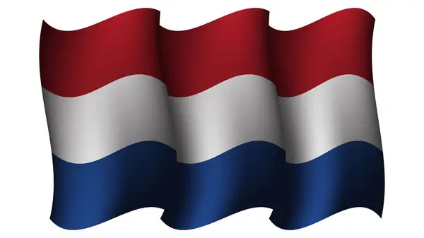 Nederland Zwaaien Vlag Ontwerp Vector Illustratie Geschikt Voor Element Poster — Stockvector