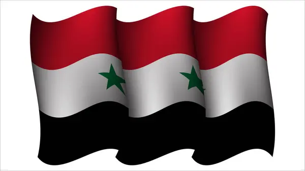Syria Waving Flag Design Vector Illustration Suitable Element Poster Design — Stock Vector