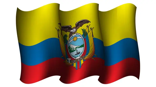 Ecuador Schwenken Flagge Design Vektor Illustration Geeignet Für Element Auf — Stockvektor